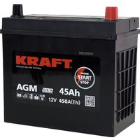 Автомобильный аккумулятор KRAFT AGM R+ 450A (45 А·ч)