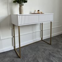 Туалетный столик без зеркала Shtabe Royal 5011 эко (белый/золото)