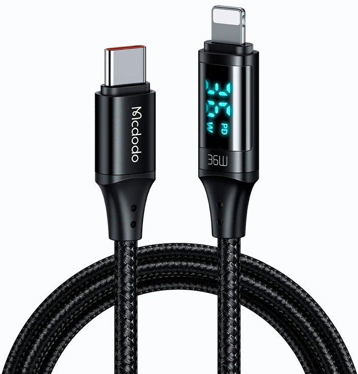

Кабель McDodo CA-1030 USB Type-C - Lightning (1.2 м, черный)