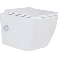 Унитаз подвесной Roxen Cube bidet в комплекте с инсталляцией StounFix Dual Fresh 6 в 1 966682 (кнопка: бежевый)