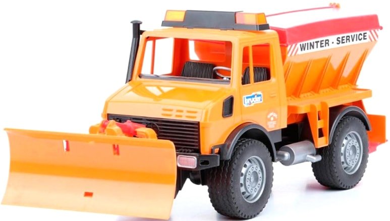 

Грузовик Bruder Mercedes Benz Unimog winter service with snow plough 02572