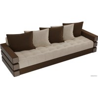Диван Лига диванов Венеция 27963 (микровельвет, бежевый/коричневый)