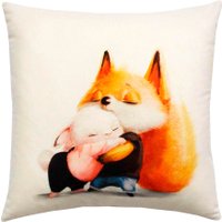 Декоративная подушка Matex Fluffy. Рыжик и зайка 61-632 (белый/черный/лососевый)