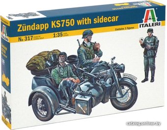 Сборная модель Italeri 317 Мотоцикл Zundapp KS750 with Sidecar
