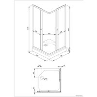 Душевой уголок Triton Вента Хром А1 90х90 без поддона (прозрачное стекло)