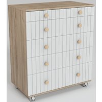Детский комод Incanto Lunna Charm МДФ 800/5 PK-0004/13mdf (дуб/белый)