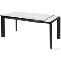 Кухонный стол M-City Cremona 140 Matte Statuario 614М04873 (белый мрамор матовый/черный)