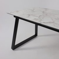 Кухонный стол Lepremo AV 1208 HPL+МДФ раздвижной 1200-1600x800 (виктори натуральный/черный)
