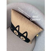 Декоративная подушка Matex Meow. Chubby 62-035 (кофейный/черный)