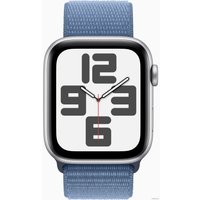 Умные часы Apple Watch SE 2 44 мм (алюминиевый корпус, серебристый/зимний синий, нейлоновый ремешок)