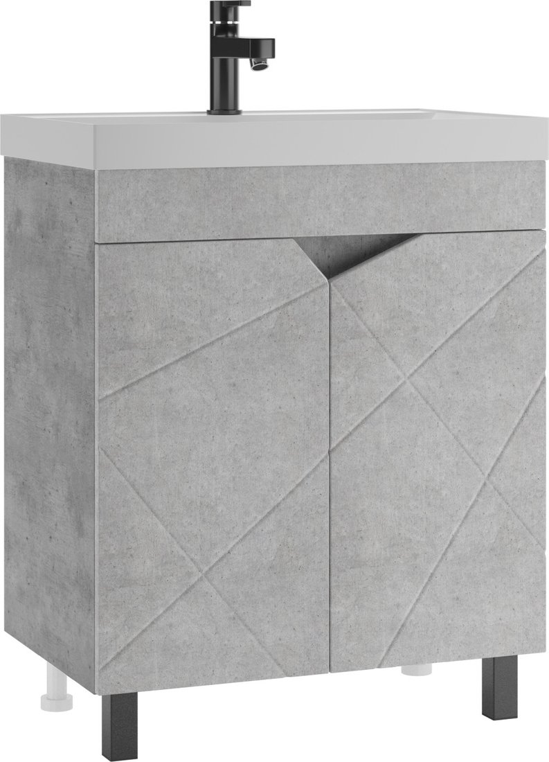 

Домино Тумба под умывальник Unit 70 Vector без ящика (светлый бетон)