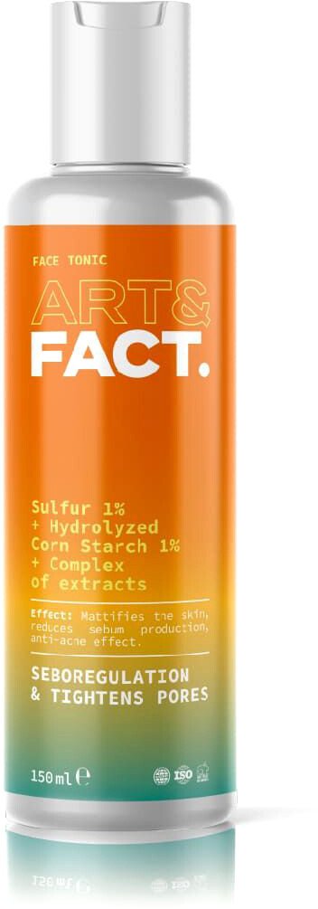 

Art&Fact Тоник для лица Sulfur 1% + Hydrolyzed Corn Starch 1% + Сomplex of extracts (150 мл)