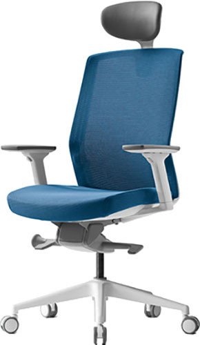 

Офисное кресло Bestuhl J1 White Pl с подголовником и подлокотником (голубая сетка/голубая ткань)