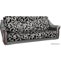 Диван Асмана Анна (рогожка листок черный/рогожка серая)