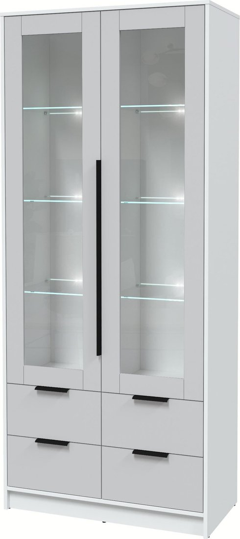 

Шкаф-витрина Интерлиния Концепт КТ-ШВ2 с подсветкой (серый/белый платинум)