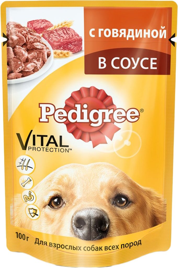 

Пресервы Pedigree для взрослых собак всех пород с говядиной 0.1 кг