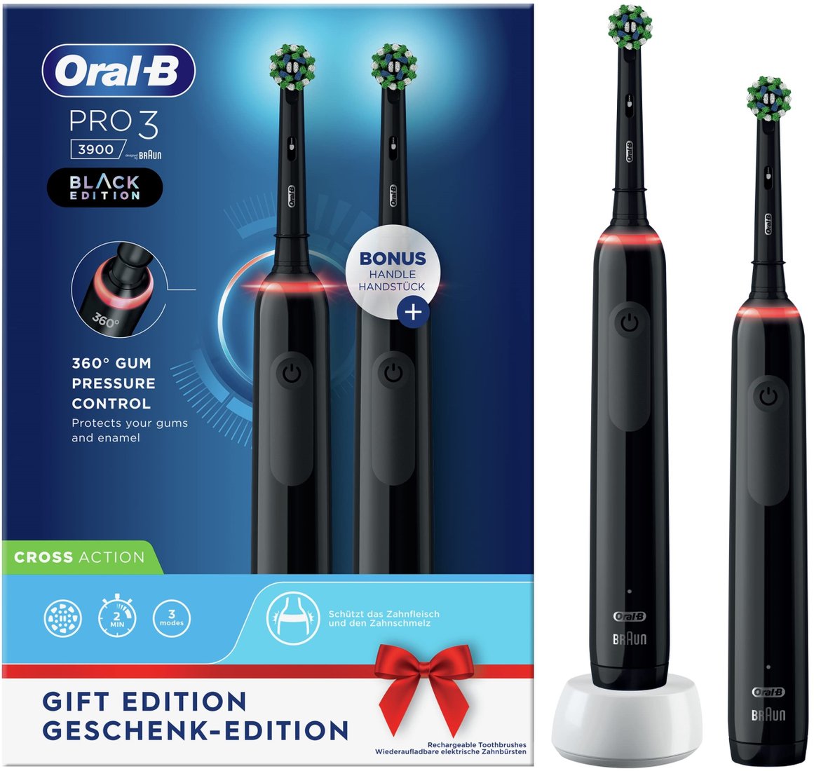 

Комплект зубных щеток Oral-B Pro 3 3900 Duo Cross Action D505.523.3H 4210201374633