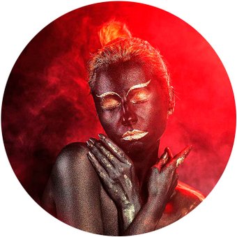 Картина Stamprint Красный дым AR002 круг (70х70)