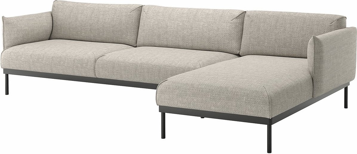 Угловой диван Ikea Applaryd Lejde светло-серый s99429540