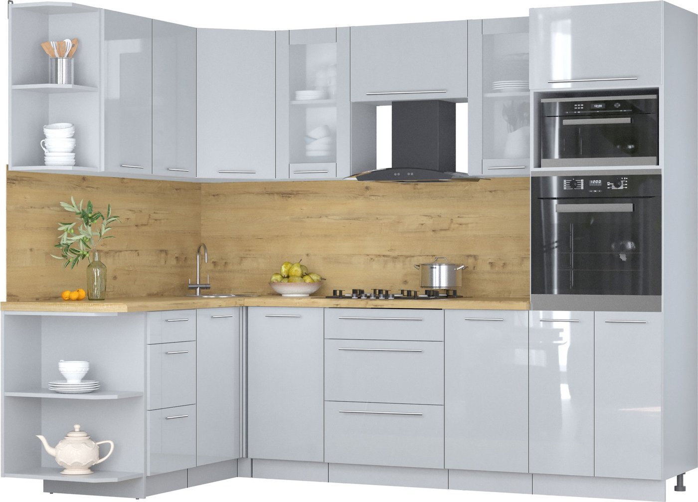 

Готовая кухня Интерлиния Мила Пластик 1.68x2.6 LV (туманный глянец/туманный глянец/дуб бунратти)