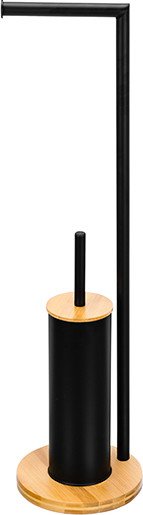 

Держатель для туалетной бумаги и ершика El Casa 240502 (черный, на бамбуковой подставке)