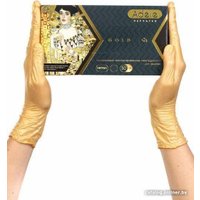 Нитриловые перчатки Adele нитриловые неопудренные 012М (М, 100 шт, золото)