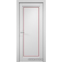 Межкомнатная дверь MDF-Techno Stefany 4001 60x200 (белый, стекло лакобель красный) в Барановичах