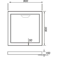 Душевой поддон WeltWasser WFS 90/15 90x90