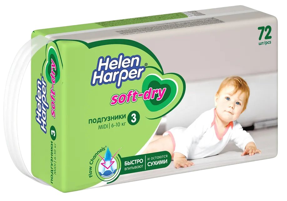 Подгузники Helen Harper Soft & Dry Midi (72 шт)