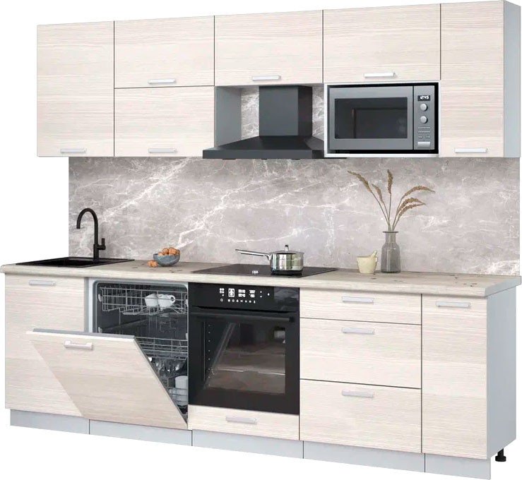 

Готовая кухня Интерлиния Мила Лайт 2.6-ПМ2 (вудлайн кремовый/вудлайн кремовый/бискайская сосна)