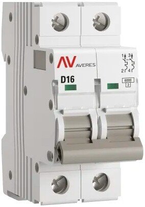 Выключатель автоматический EKF Averes AV-6 2P 16A (D) 6kA