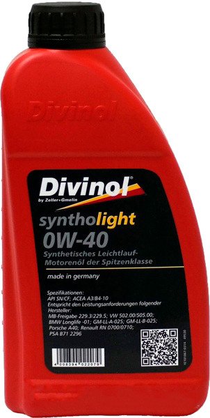 

Моторное масло Divinol Syntholight 0W-40 1л