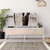 Тумба Crafto Рокки 04 1500x380x470 (белый/каштан)