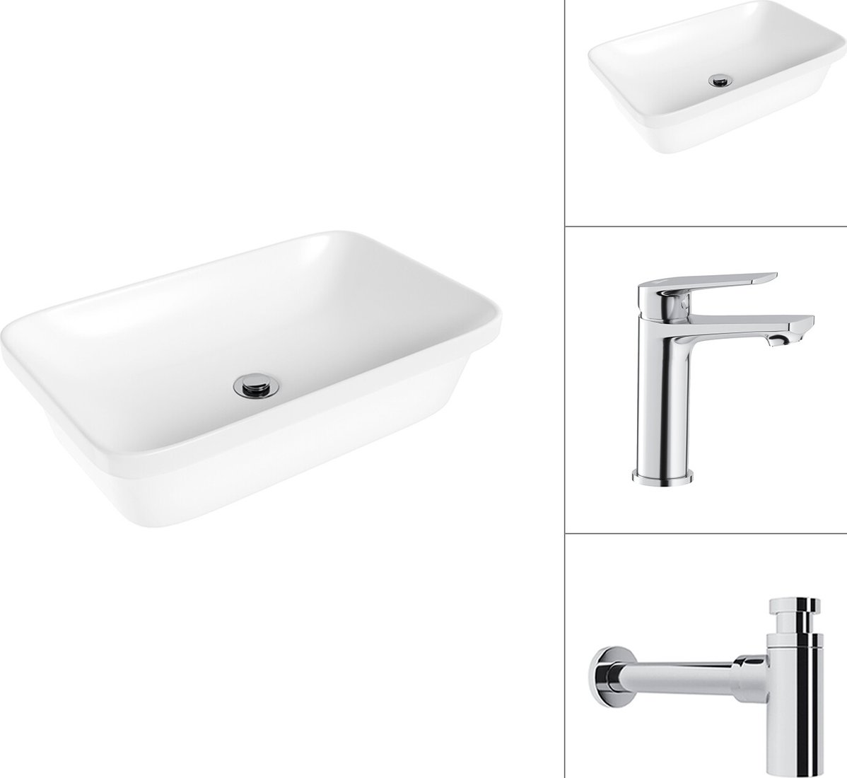 

Умывальник Lauter 21370 + Sky 21CK533C с сифоном 21635CH (хром)