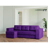 Угловой диван Настоящая мебель Ванкувер Лайт (угл., бон., левый, вельвет, фиолетовый)