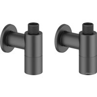 Вентиль Wellsee Drainage System 182147001, угловой (2 шт, матовый черный)