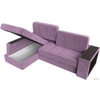 Угловой диван Лига диванов Брюссель левый 110657L (микровельвет сиреневый)