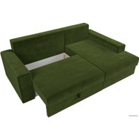 Угловой диван Mebelico Майами 15 114901 (правый, микровельвет, зеленый)