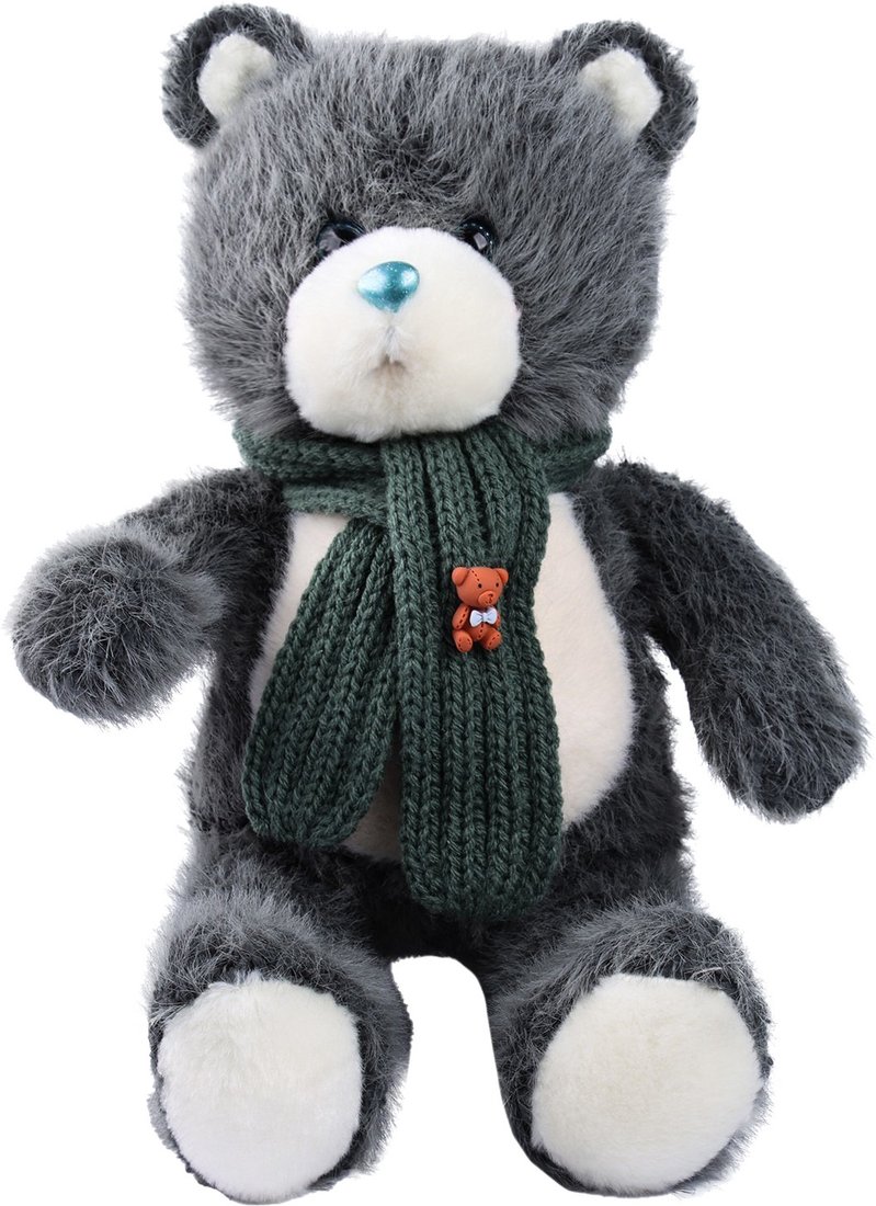

Классическая игрушка Milo Toys Little Friend Мишка с зеленым шарфом 9905659 (темно-серый)