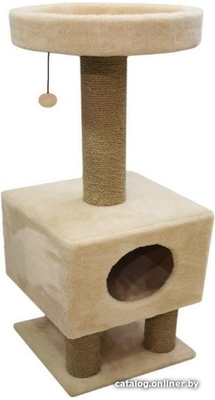 Комплекс Cat House На ножках 1.05 (хлопок бежевый)