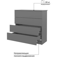 Комод Горизонт Нео 760 4 ящика (серый графит)