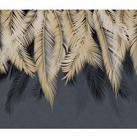 Фотообои Citydecor Пальмовые листья 300x260 золотой-синий