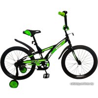 Детский велосипед Bibi Fox 20 2021 (черный/зеленый)