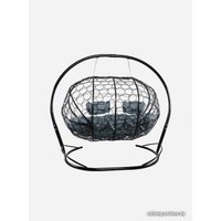 Подвесной диван M-Group Лежебока 11180409 (с черным ротангом/серая подушка)