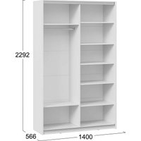 Шкаф-купе Трия Оскар Т2 1400 271167 (ручка серебро/белый снег)