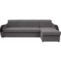 Угловой диван Сириус Лидер-6 с оттоманкой ППУ 300x165 (Eva 07 велюр темно-серый)