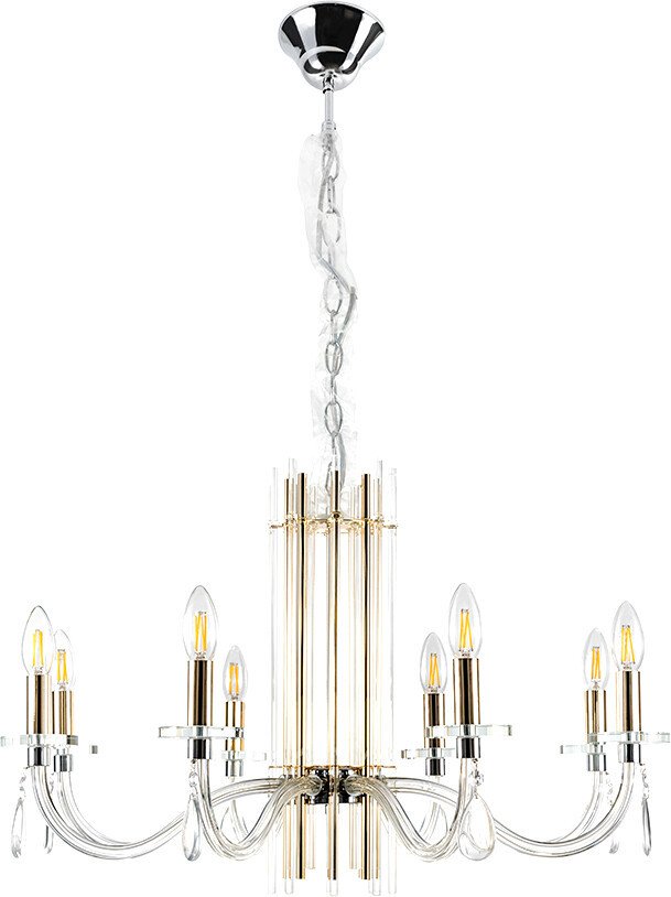

Подвесная люстра Crystal Lux AURELIO SP8 GOLD+CHROME