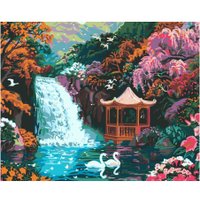 Картина по номерам Lori Беседка у водопада Рх-197