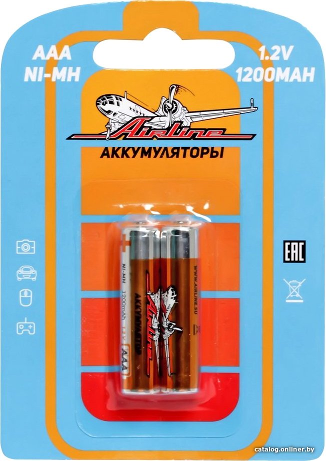 Аккумулятор Airline AAA 1200mAh 2 шт. AAA-12-02