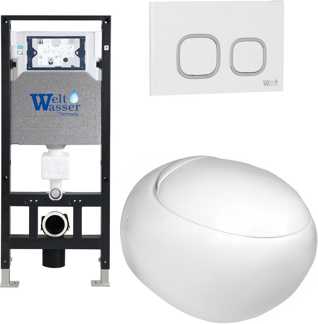Унитаз подвесной WeltWasser Amberg 506 + Jeckenbach 004 GL-WT + Amberg RD-WT